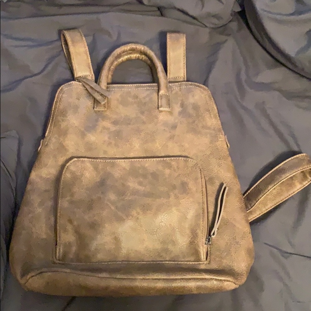 Leather backpack purse